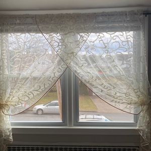 Beautiful curtains sewn to dimension cream color